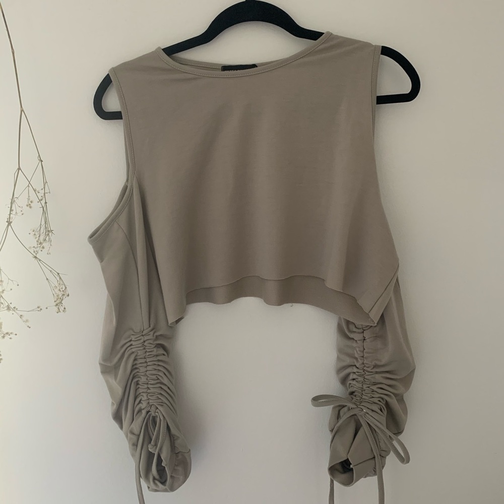 Pretty Little Thing Light Brown Crop Top